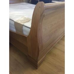 Ex-display***Solid oak kingsize sleigh bed frame*** with or without mattress!