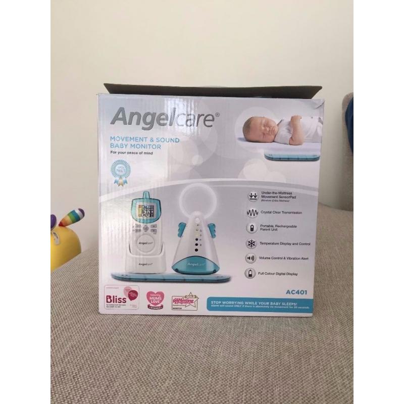 New In Box --- Angelcare AC401 Movement and Sound Baby Monitor - Never Used