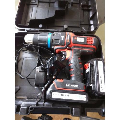 Black + Decker Multievo MT188KB-GB 18V Hammer Drill with Extra Battery and accessories