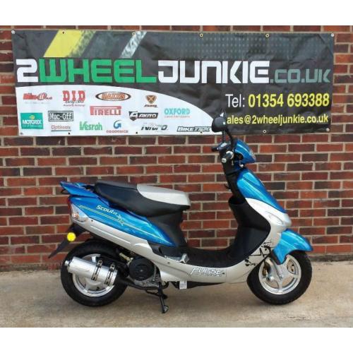 Pulse Scout 49cc Blue BARGAIN LEARNER SCOOTER MOPED MOTORBIKE UK PULSE DEALER