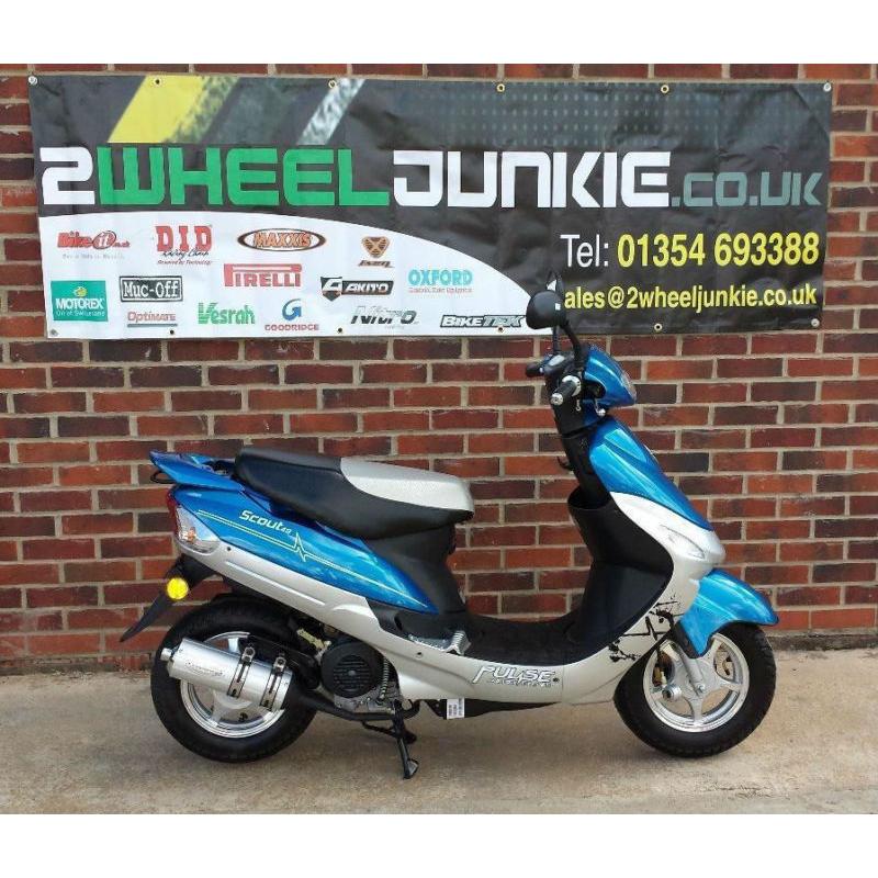Pulse Scout 49cc Blue BARGAIN LEARNER SCOOTER MOPED MOTORBIKE UK PULSE DEALER