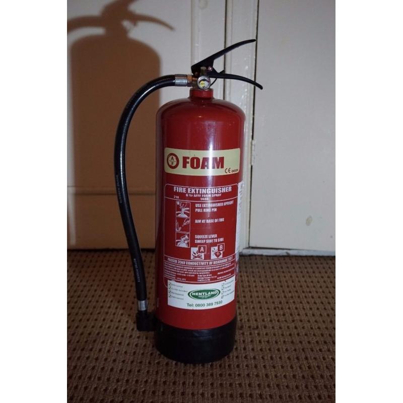6 Litre Foam Fire Extinguisher Unused Service Record