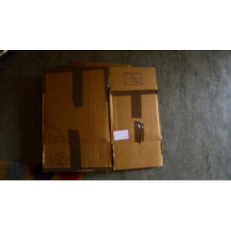 variety of cardboard boxes, from small to large