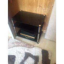 Tv table in black glass