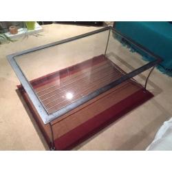 Glass coffee table