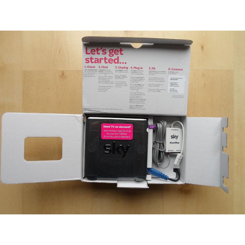 NEW SKY BLACK LATEST HOME HUB SR102 BROADBAND ROUTER COMPLETE
