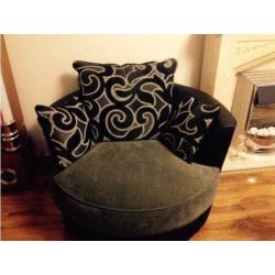 Corner sofa and swirl chair