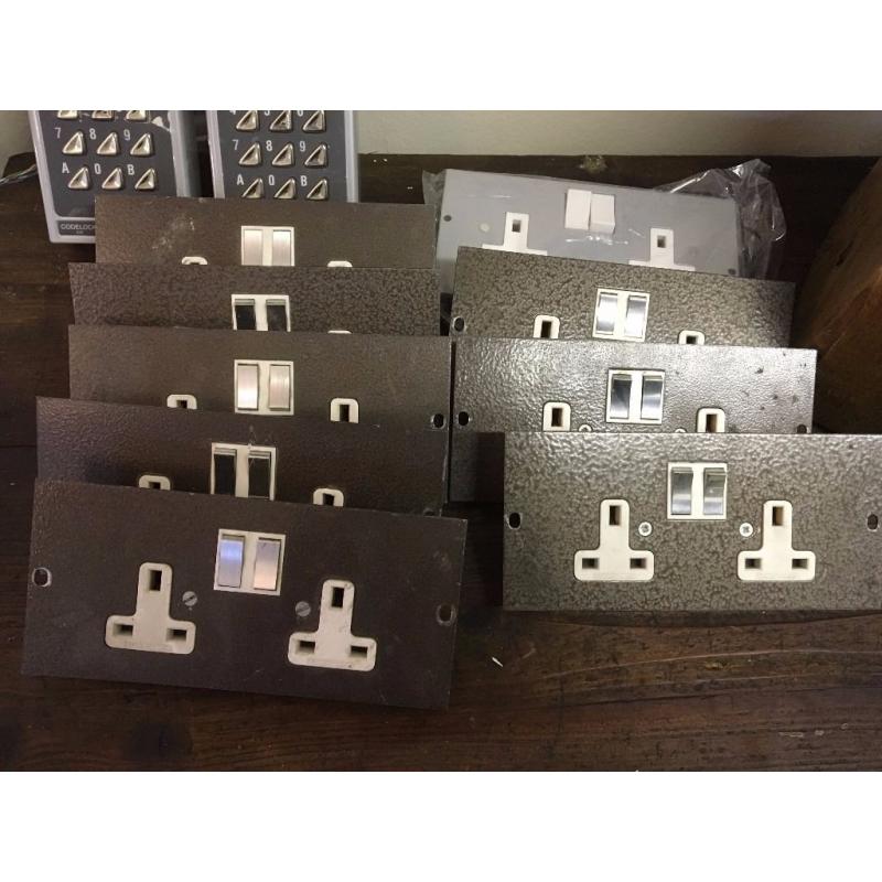Double Plug Sockets - Metal - Home Or Industrial - 10 For Sale - REDUCED