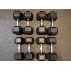 Bodymax 12.5-20kg Rubber Encased Hex Dumbbell Set - 4 pairs