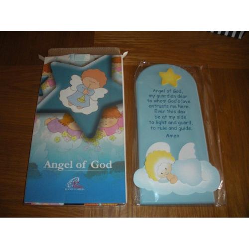 Baby/Toddler Wooden Religious Wall Plaque, Christening/Baptism Gift