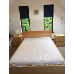 IKEA MALM double bed for sale - Beech wood effect