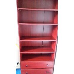 2 Book cases with 2 drawers . . . . . and stag chest of drawers