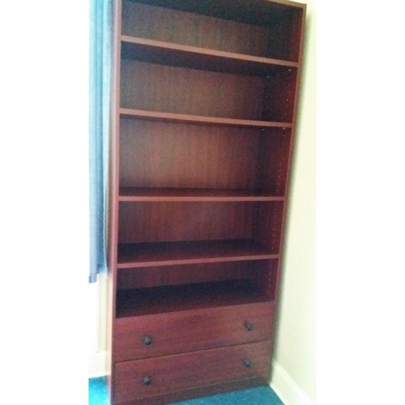 2 Book cases with 2 drawers . . . . . and stag chest of drawers
