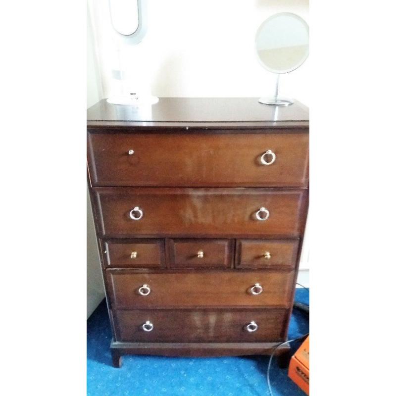 2 Book cases with 2 drawers . . . . . and stag chest of drawers