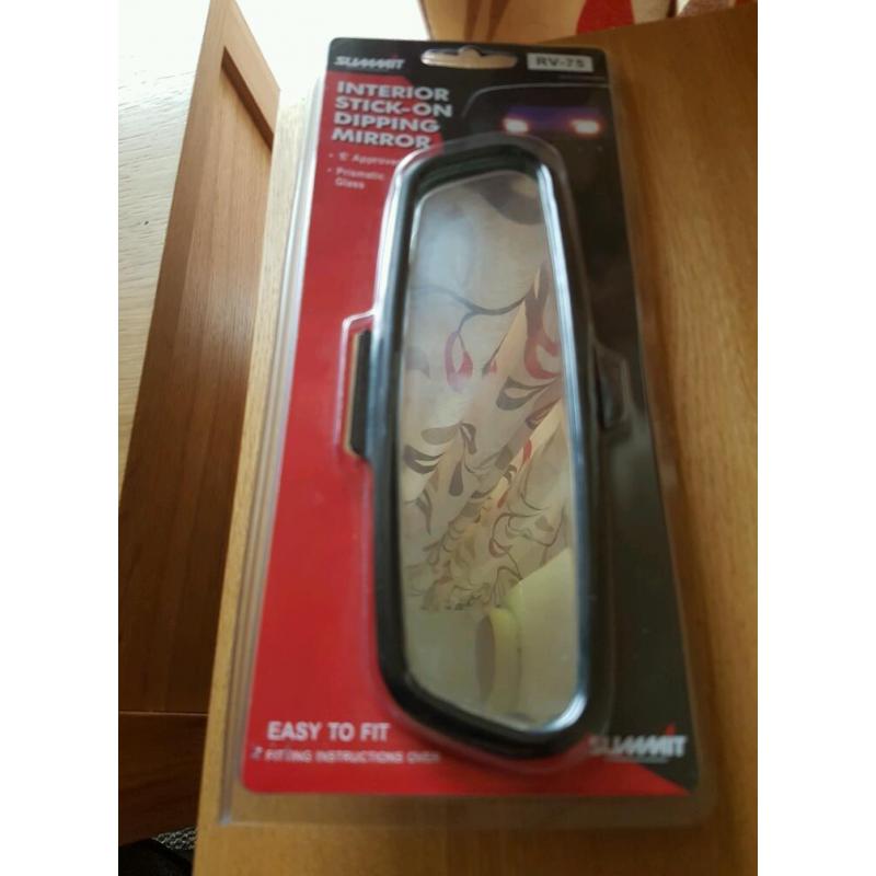 Interior stick on dipping mirror