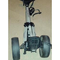 Golf slazanger pull trolley with scorecard holder and drink holder.