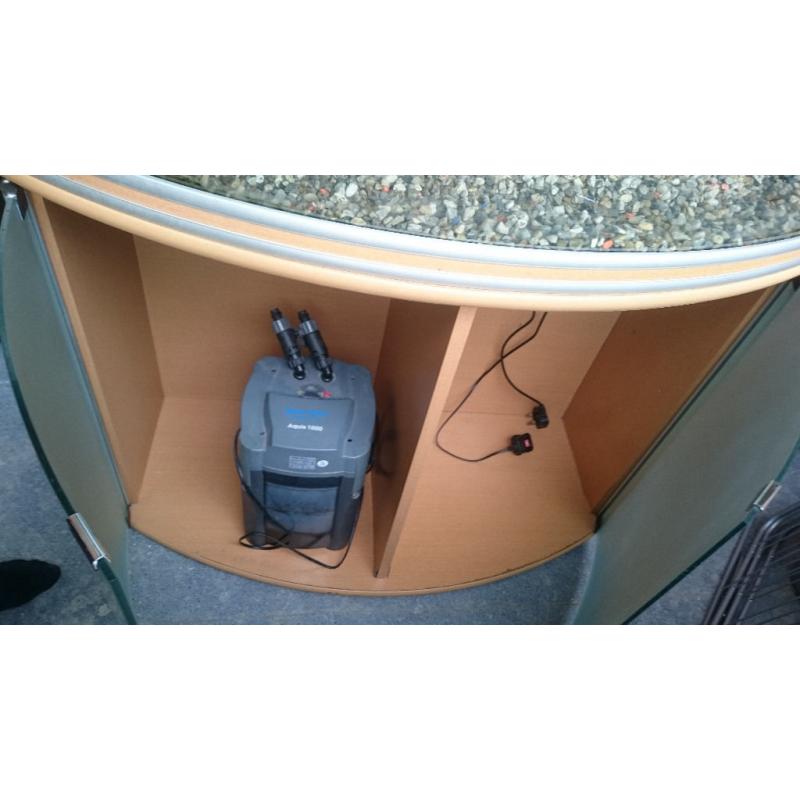 AQUA ONE 300 LITER BOW FRONTED FISH TANK FOR SALE,,FULL SET UP,,