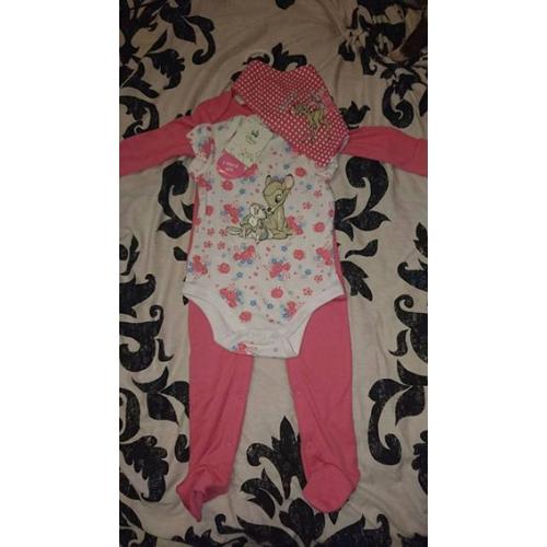 3pc bambi baby grow set have 2x 0-3months & 1x 3-6months left