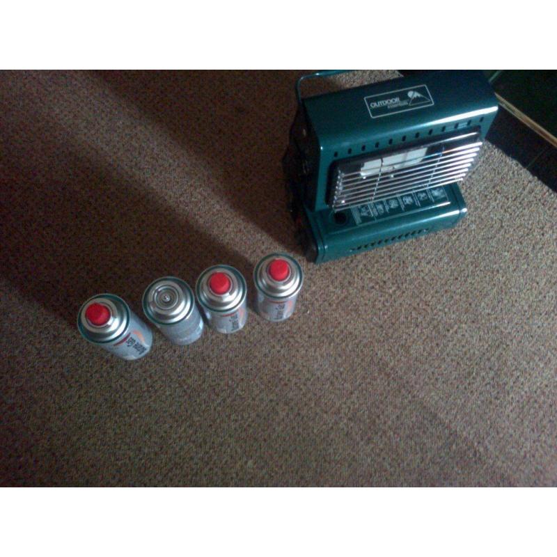 Portable Gas Heater Boxed as new with 5 gas refills