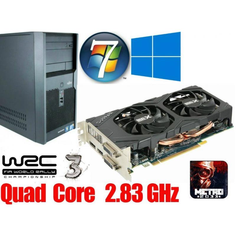 Gaming PC, Intel QUAD CORE 2.83GHz, HD7850 2GB Gddr5 , 6GB Ram, 320GB HD