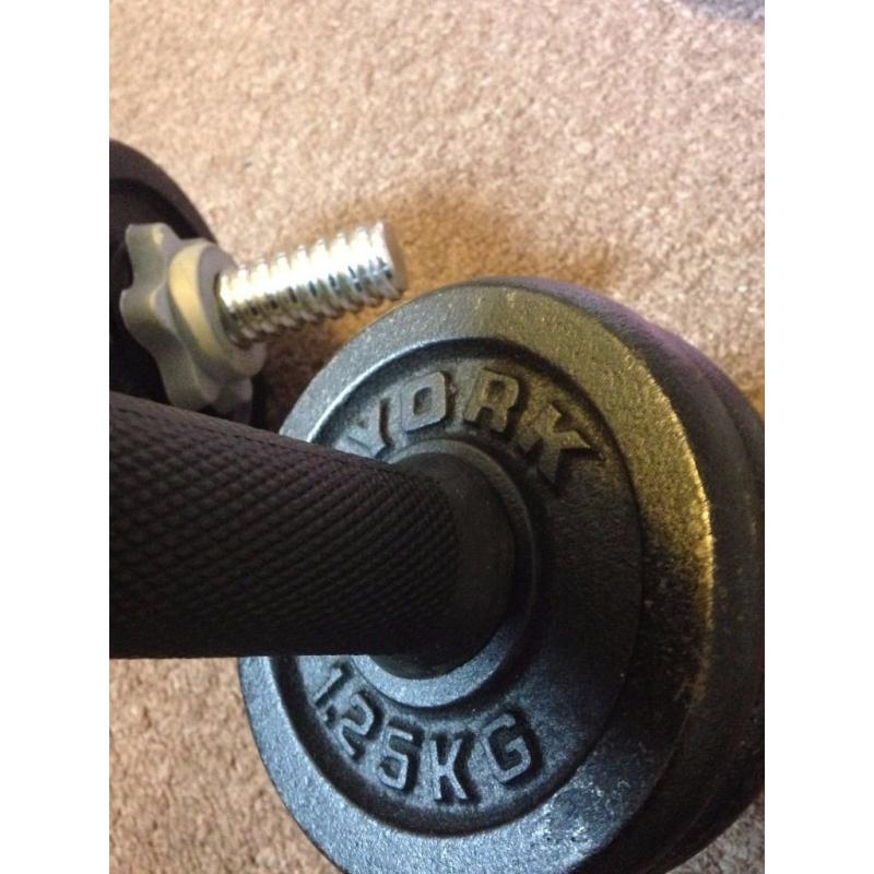 York Spinlock Dumbbell Set 2x 6kg