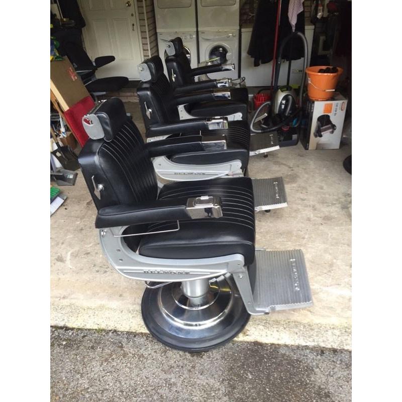 3 Belmont Apollo 2 barbers chairs with head rests
