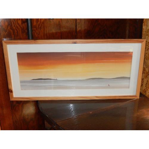 Framed Landscape Print Beach Sunset