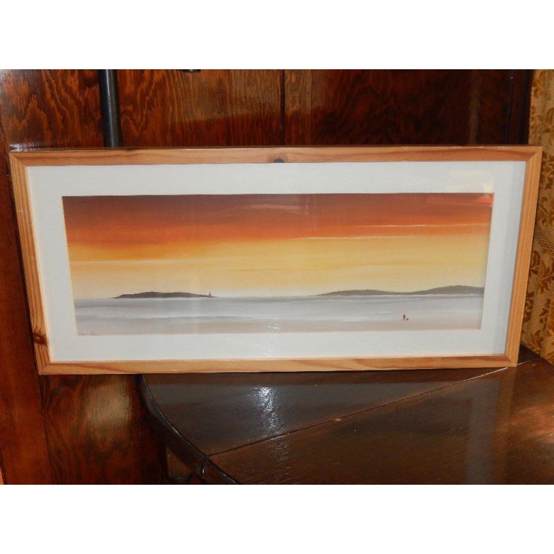 Framed Landscape Print Beach Sunset