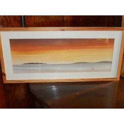 Framed Landscape Print Beach Sunset