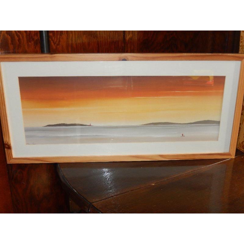 Framed Landscape Print Beach Sunset