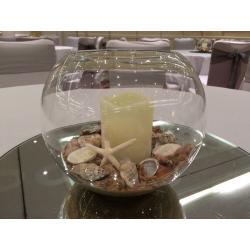 Wedding fish bowl centrepieces