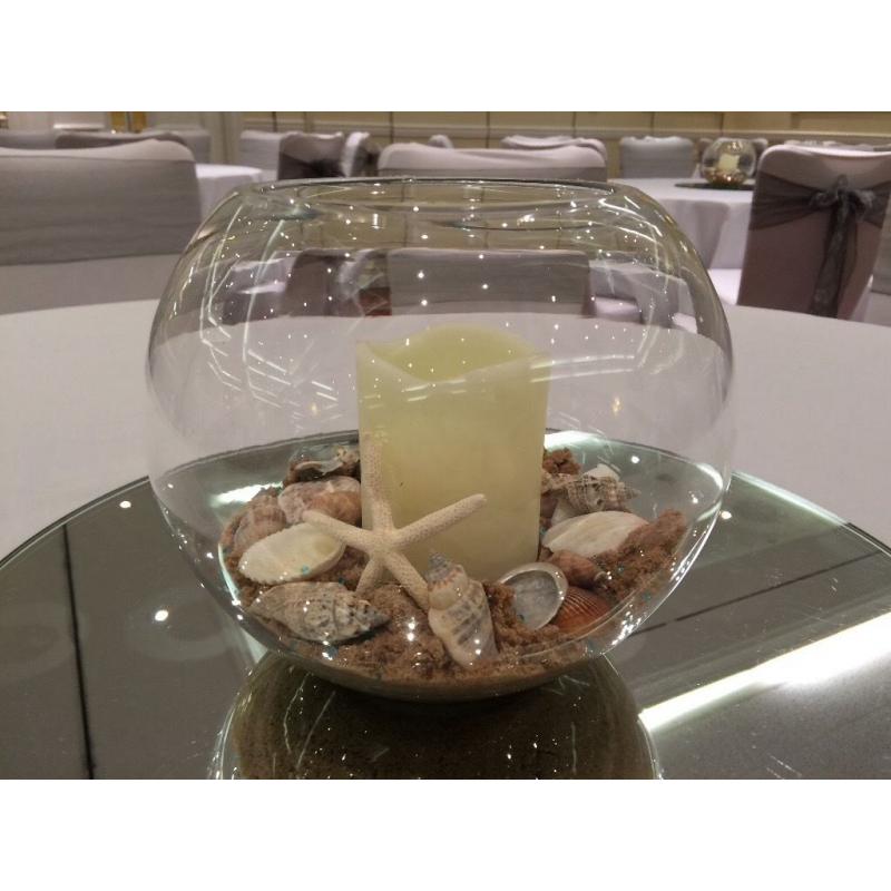 Wedding fish bowl centrepieces