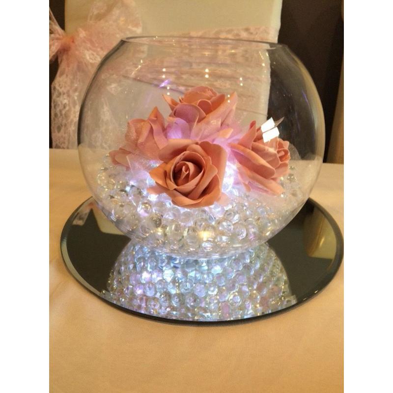 Wedding fish bowl centrepieces