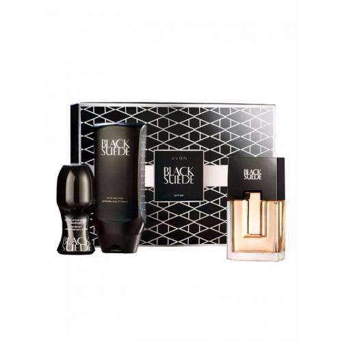 Black suede for him gift set,
