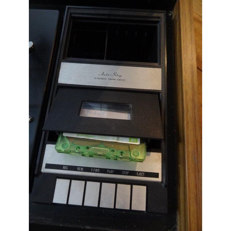 old sanyo record player LP and cassette tape