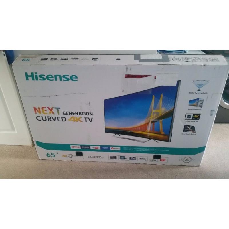 HISENSE 65" CURVED TV HE65SKEC710UCWTS Smart LED 4K Ultra HD Freeview HD TV- BRAND NEW