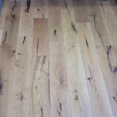 Distressed natural oak engineered flooring