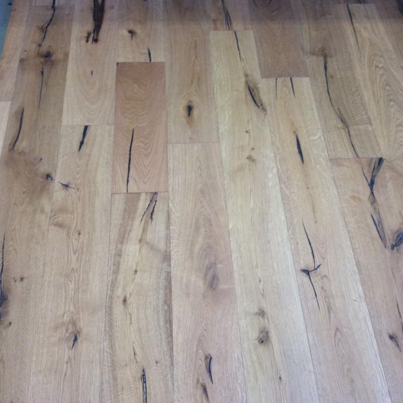Distressed natural oak engineered flooring