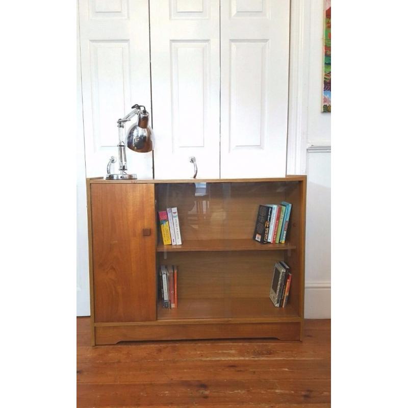 Retro Mid Century Teak Glazed Bookcase
