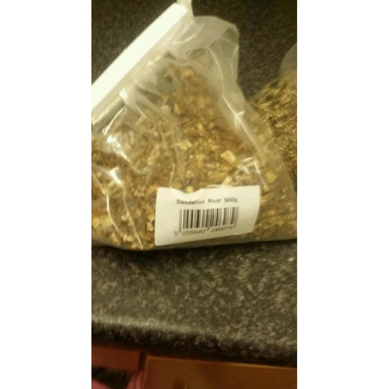 Milk thistle 400g, dandilion root, barley grass 500g