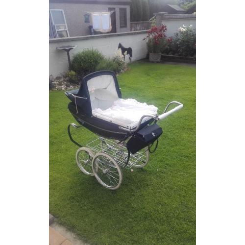 Girls silver cross pram