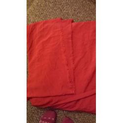 Faux silk material deep red