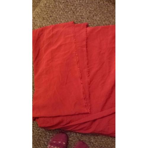 Faux silk material deep red