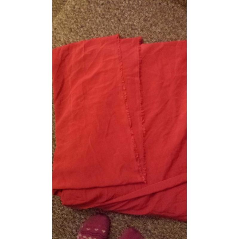 Faux silk material deep red