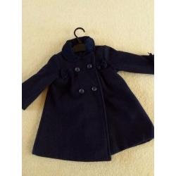 Traditional dark blue coat and bonnet age 2