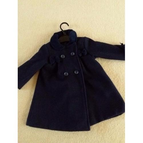Traditional dark blue coat and bonnet age 2