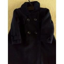 Traditional dark blue coat and bonnet age 2