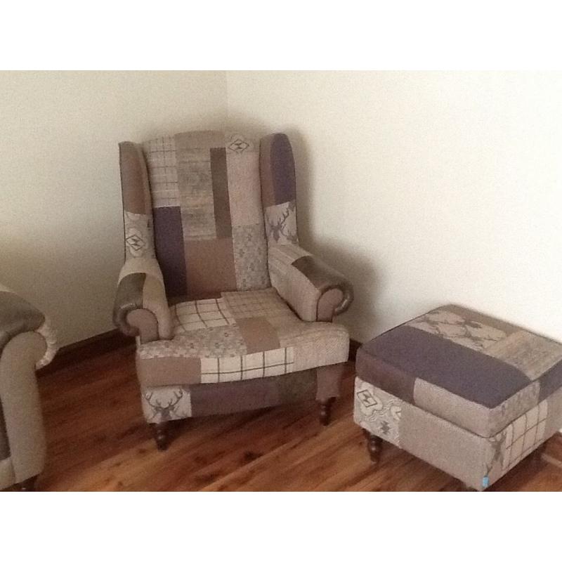 2 patchwork chairs