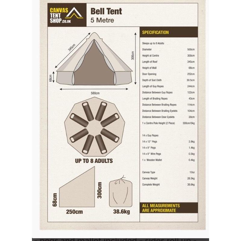 5m Bell tent and equipment