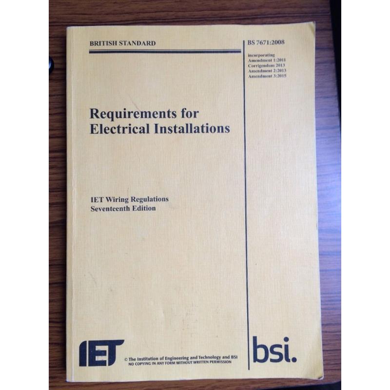 17th Edition BS 7671:2008 Incorporating Amendment 3:2015